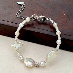 Handmade fresh water baroque pearl bracelet